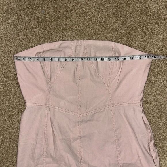 Anthropologie‎ Side Slit strapless Dress Hibiscus Hint pink NWT size XL - Picture 5 of 14